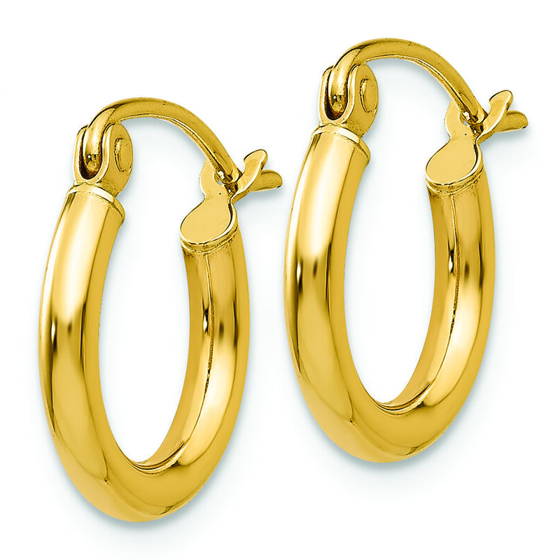 2x12mm Lightweight Tube Hoop Earrings in 14k Yellow Gold image number null