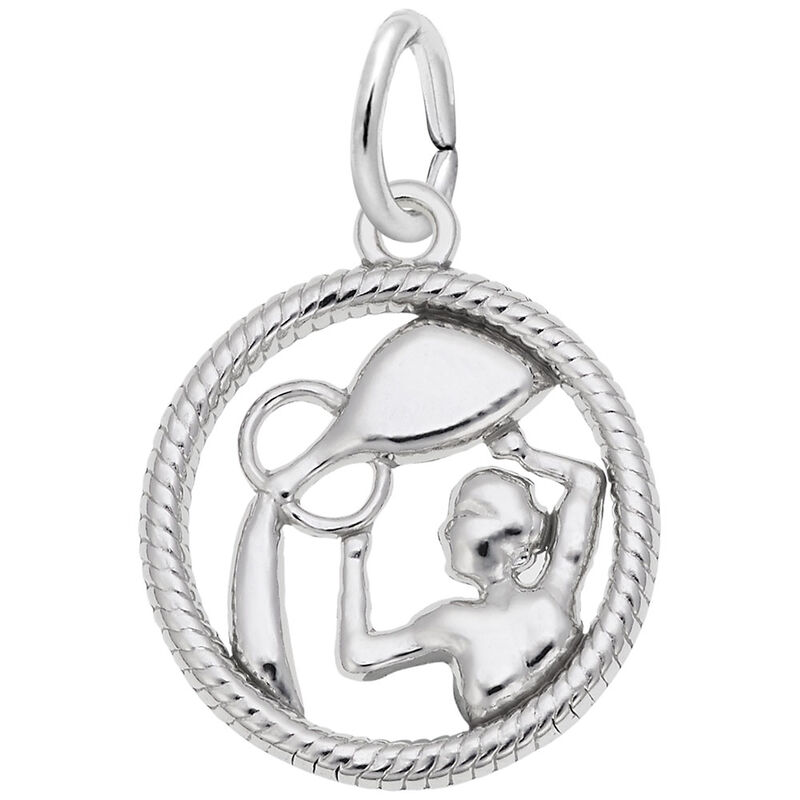 Aquarius Charm in 14k White Gold image number null