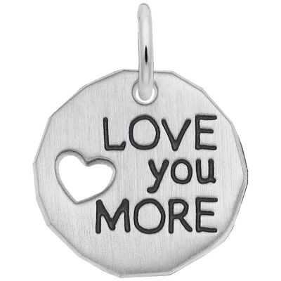 Love you More Charm in 14K White Gold