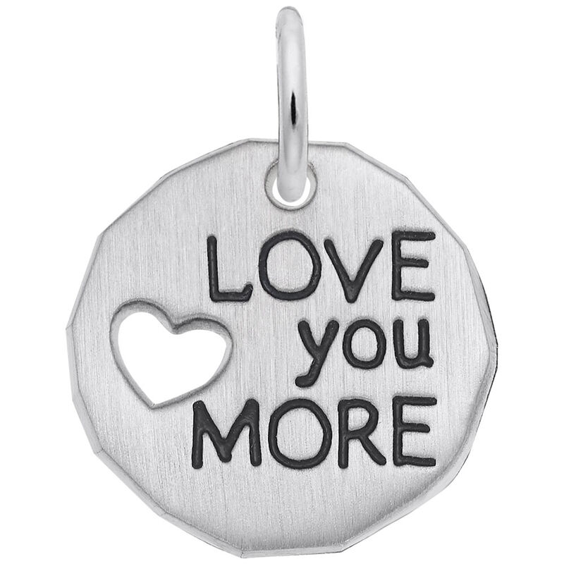 Love you More Charm in 14K White Gold image number null