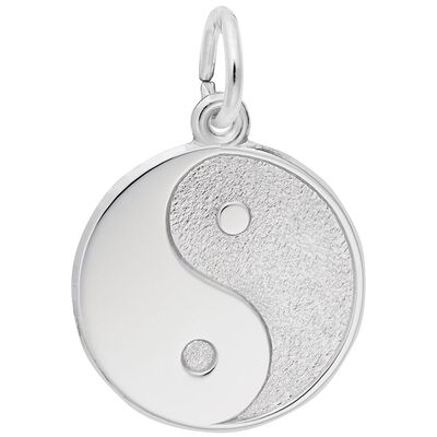 Ying Yang Charm in 14k White Gold