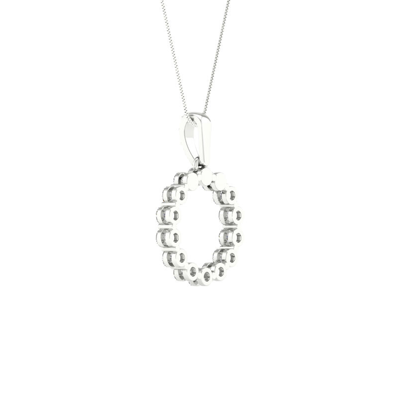 Lab Grown .50ctw. Circle Pendant in 14k White Gold image number null