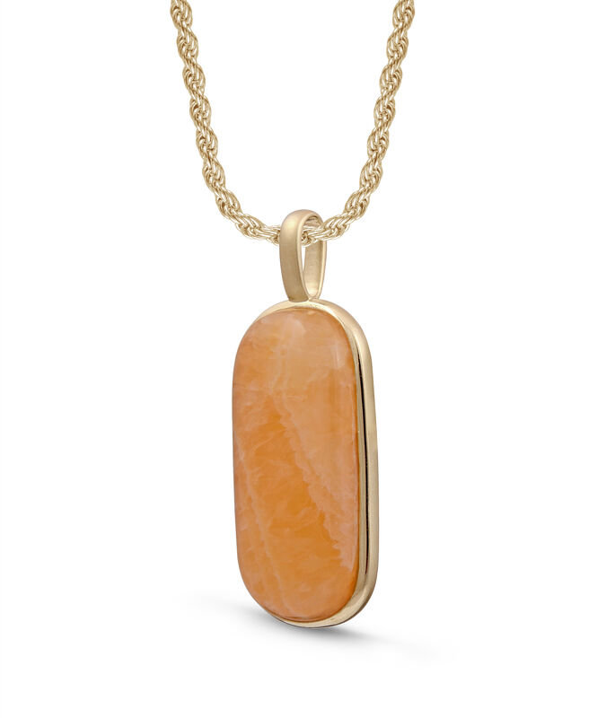 Yellow Lace Agate Tag in Sterling Silver & 14k Yellow Gold Plating image number null