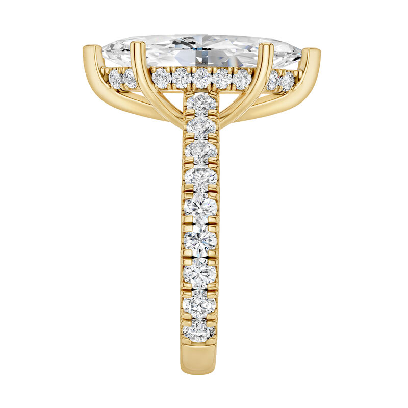 Marquise Lab Grown Diamond 6ctw. Hidden Halo Engagement Ring in 14k Yellow Gold image number null