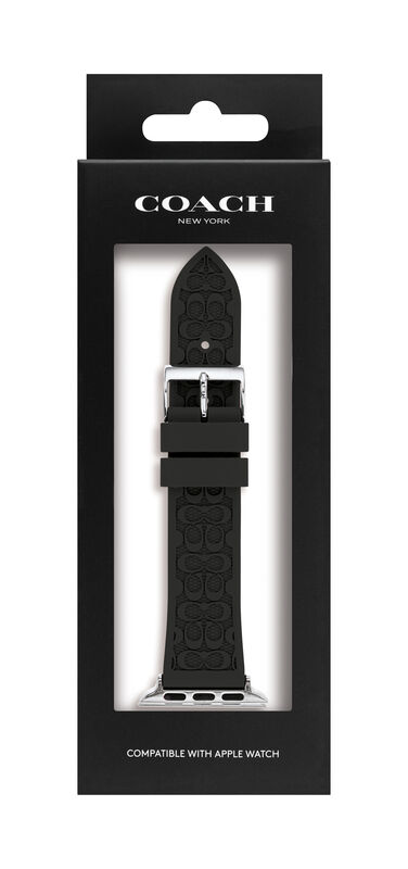 Coach Ladies' Black Rubber Apple Watch Strap 14700052 image number null