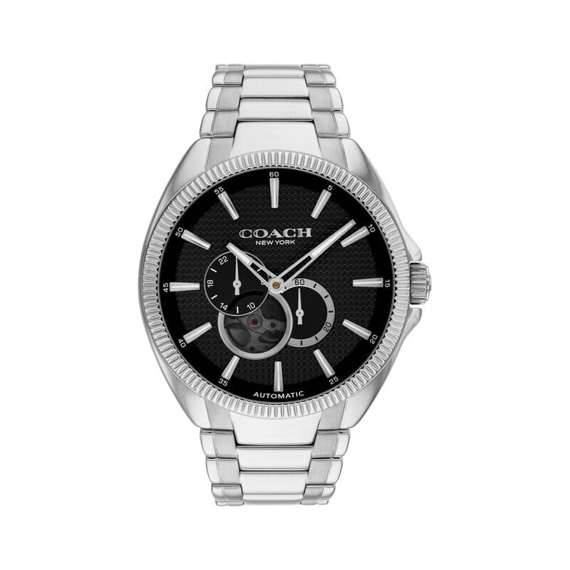 COACH Men's Jackson Black Textured Dial With Open Heart 45mm Watch