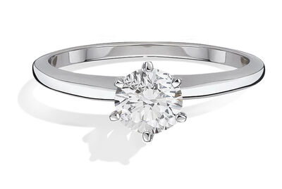 Lab Grown 1ctw. Diamond 6 Prong Solitaire Engagement Ring in 14k White Gold