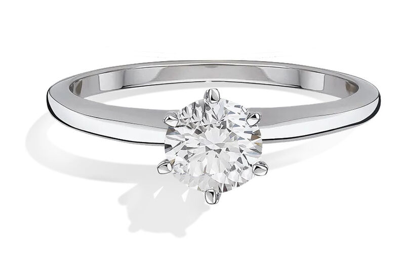 Lab Grown 1ctw. Diamond 6 Prong Solitaire Engagement Ring in 14k White Gold image number null