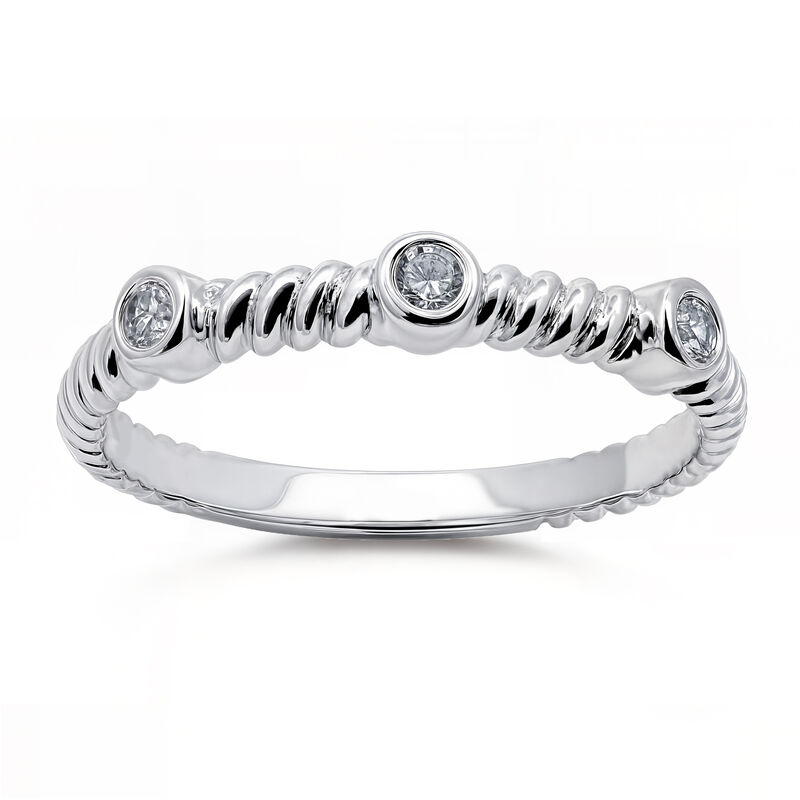 Diamond Bezel Set Fashion Ring in Sterling Silver image number null