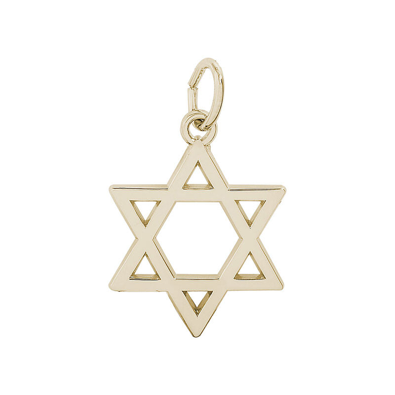Star of David 14K Yellow Gold Charm image number null