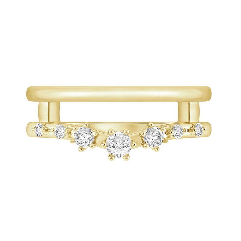 Lab Grown Diamond 1/4ctw. Enhancer & 14k Yellow Gold Wedding Ring image number null