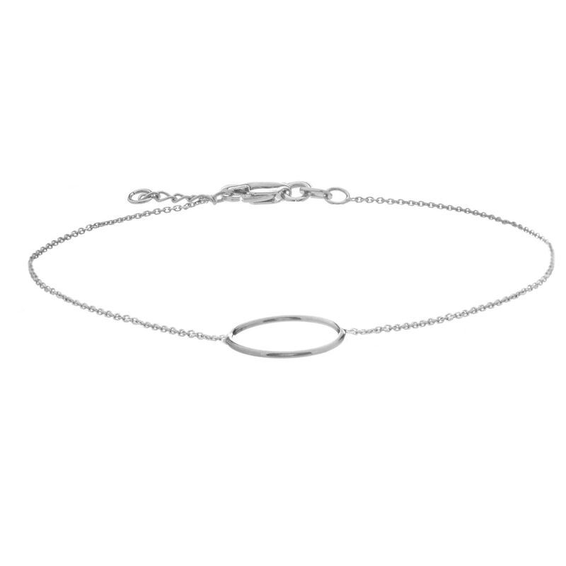 Circle Wire Adjustable Bracelet in 14k White Gold image number null