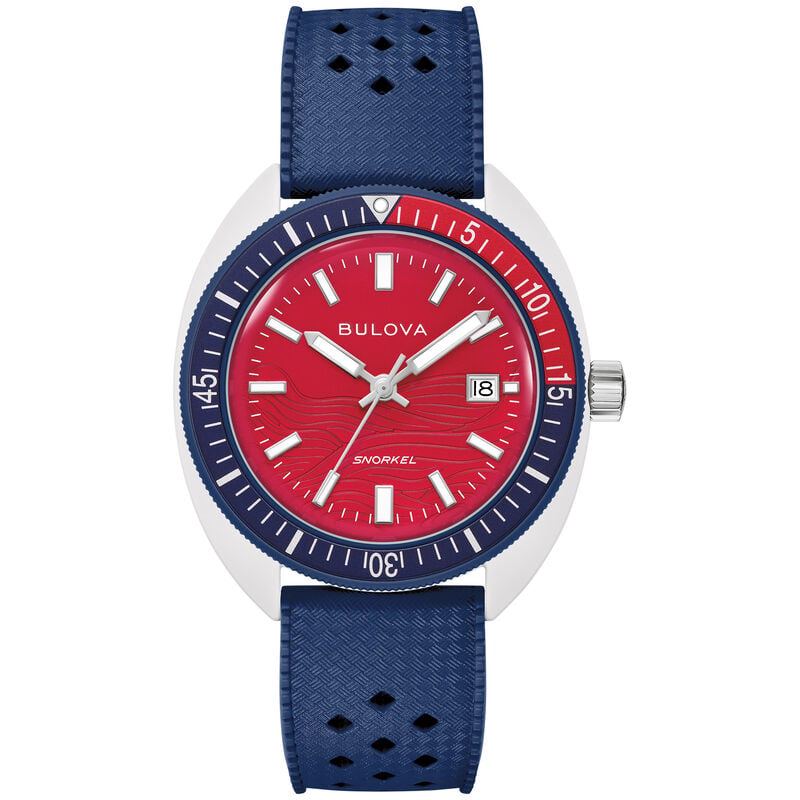 Bulova Snorkel Sail 4th Special Edition Red Dial Men's Watch 98B474 image number null