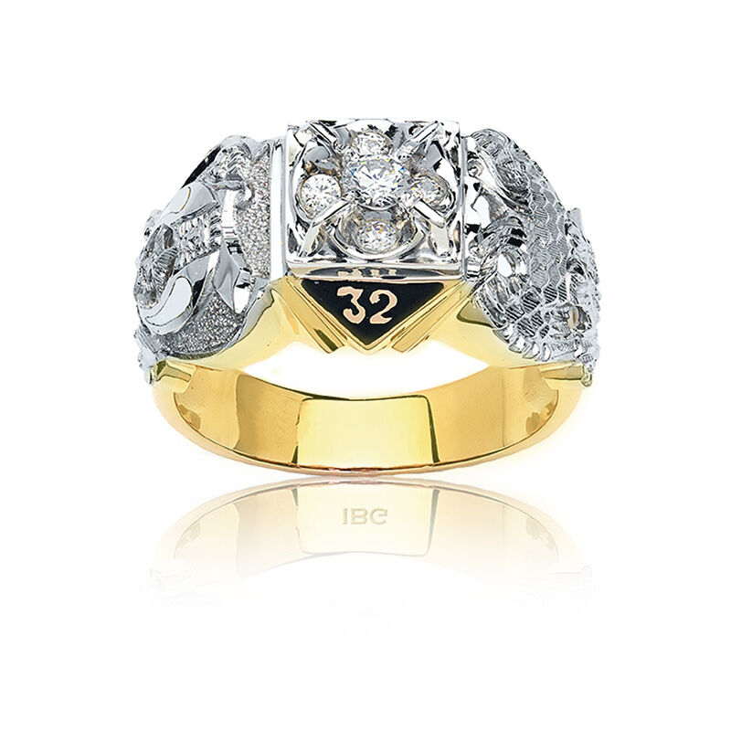 IBGoodman &#189;ct. Men&#39;s 32nd Degree Masonic Diamond Ring image number null