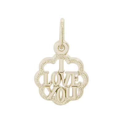 I Love You Charm in 14K Yellow Gold