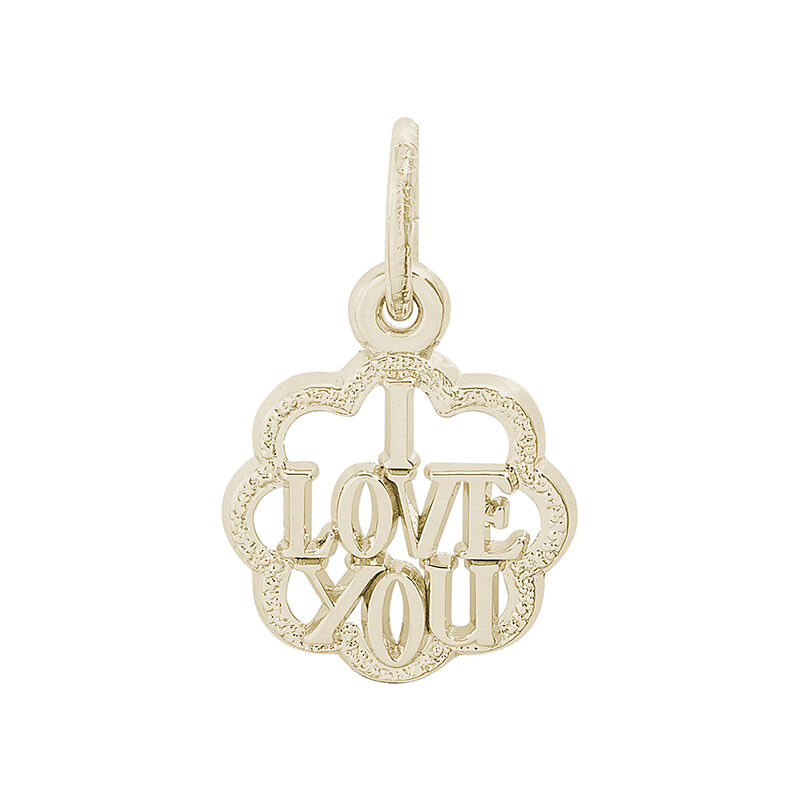 I Love You 14K Yellow Gold Charm image number null