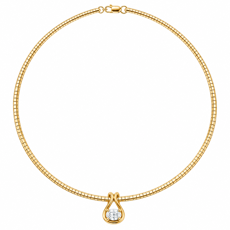 Lab Grown Diamond 1ctw. Omega Necklace in 18k Gold Vermeil image number null