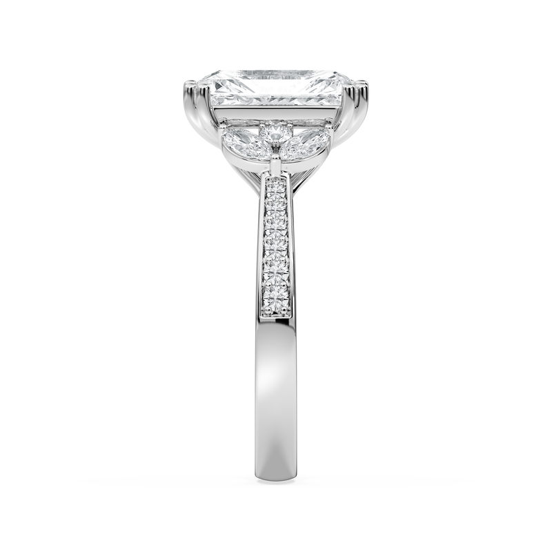 Radiant Lab Grown Diamond 3 1/2ctw. Engagement Ring in 14k White Gold image number null