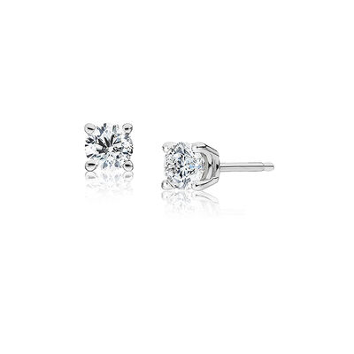 Round Diamond 1/3ctw. Solitaire Stud Earrings in 14k White Gold