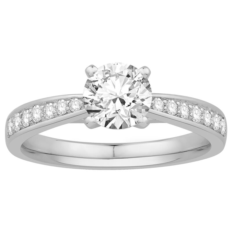 Brilliant-Cut 1/4ctw. Diamond Classic Ring Setting in 14k White Gold image number null