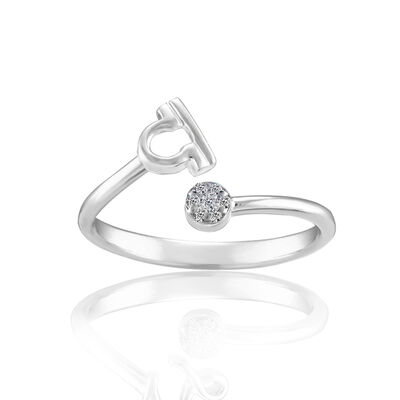Zodiac Diamond Libra Fashion Ring in Sterling Silver 