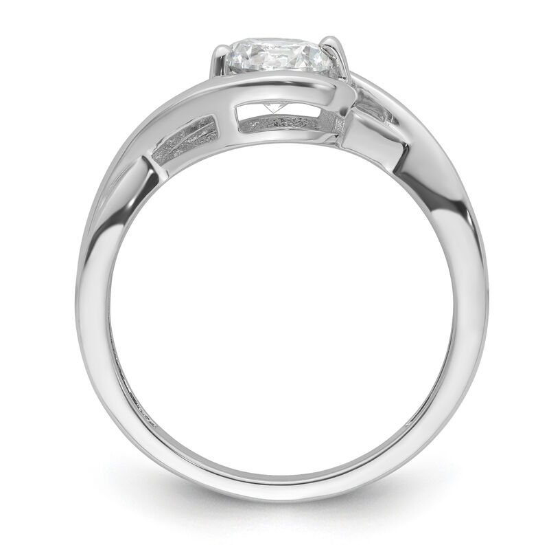 Brilliant-Cut 1ct. FGH VS SI Lab Grown Diamond Twisted Bypass Solitaire Engagement Ring in 14k White Gold image number null