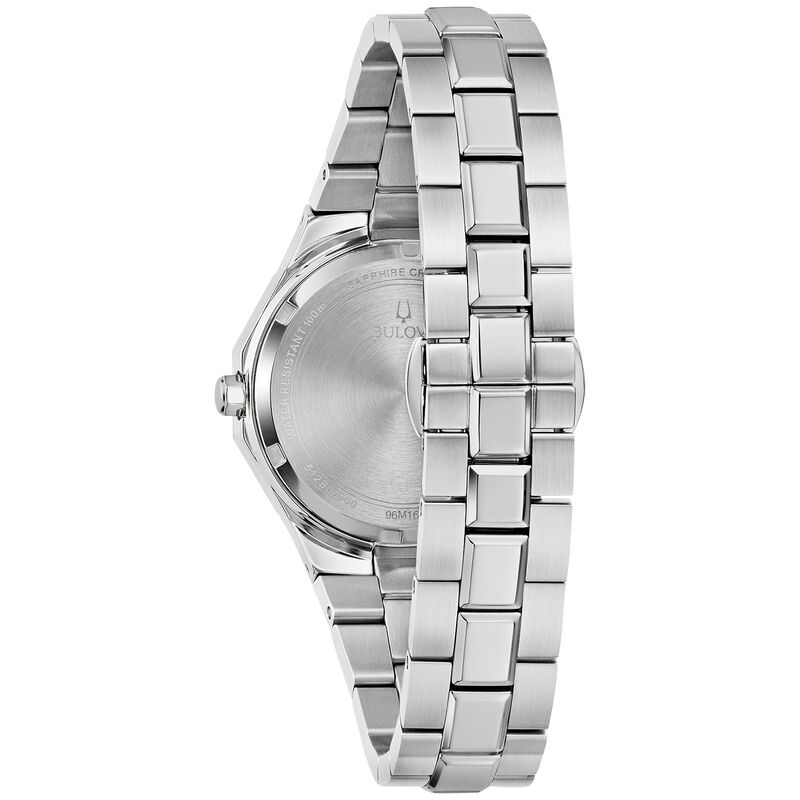 Bulova Ladies' Prestige Purple Dial Stainless Steel Bracelet 32mm Watch 96M168 image number null