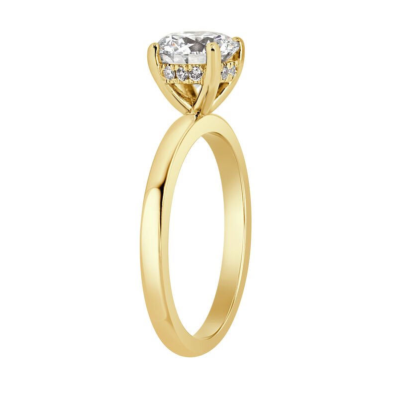 Brilliant-Cut Lab Grown 3ctw. EF VS Diamond Hidden Halo Solitaire Engagement Ring in 14k Yellow Gold image number null