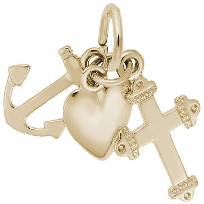 Faith Charm in Gold Plated Sterling Silver