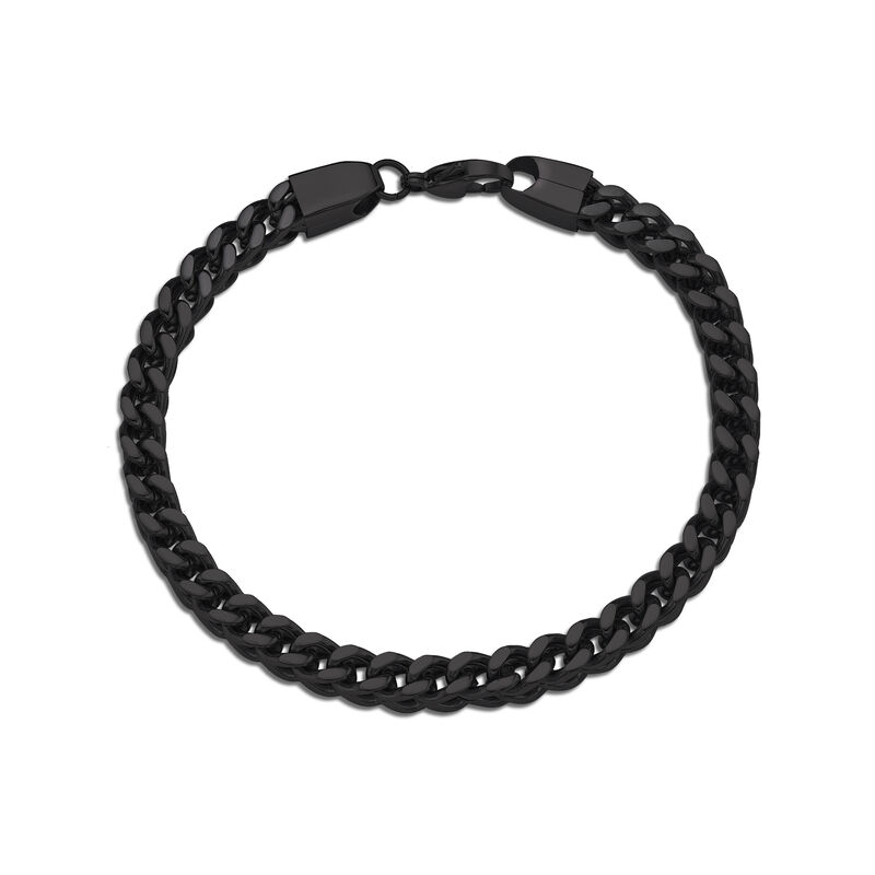 Men's Foxtail 6mm Chain Bracelet in Black Plated Stainless Steel image number null