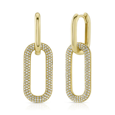 Shy Creation Diamond 3/4ctw. Fashion Earrings in 14k Yellow Gold