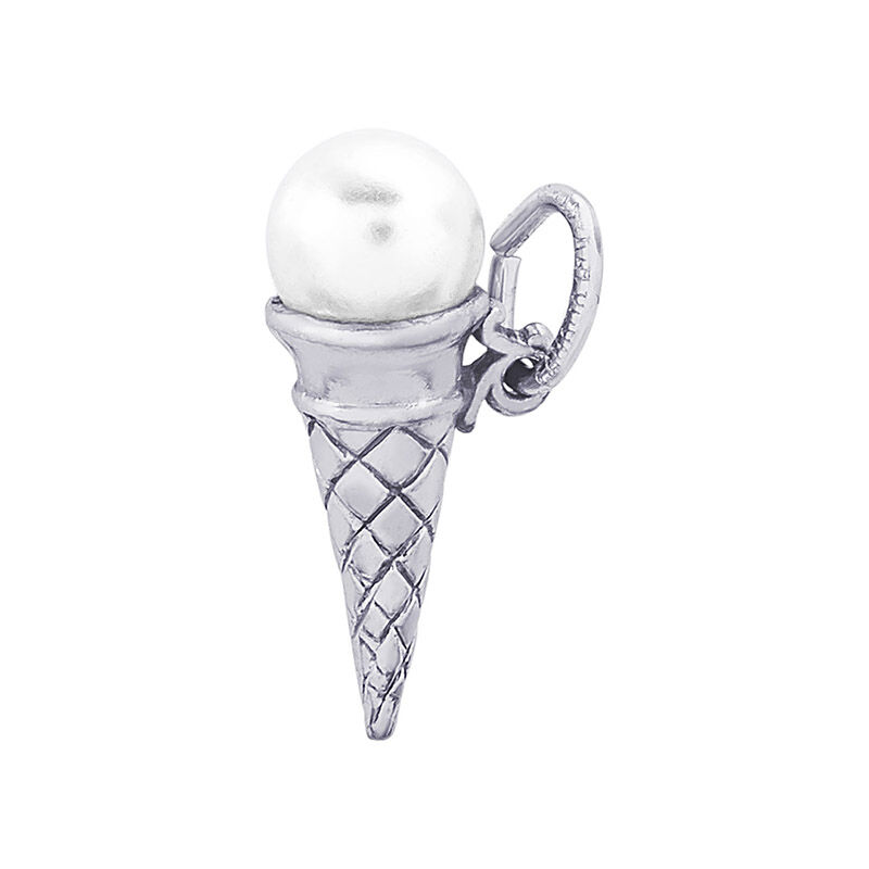 Ice Cream Cone Sterling Silver Charm image number null