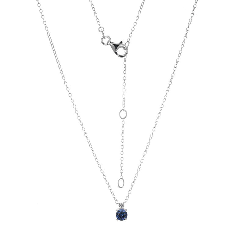 Created Sapphire & Lab Grown Diamond Necklace in Sterling Silver image number null