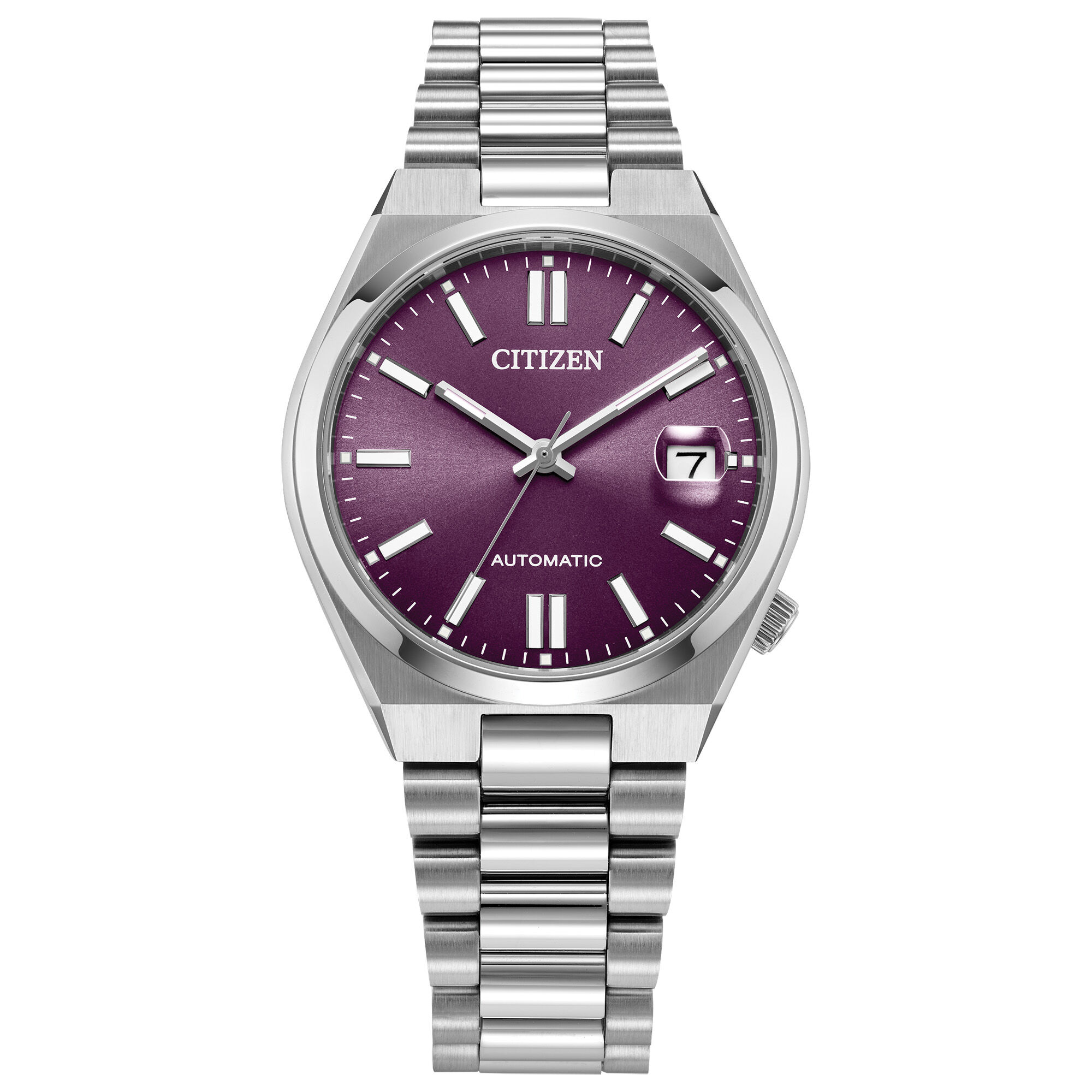 ピンク　パープル　パイナップル　クォーツ Citizen Tsuyosa Steel 37 mm Auto
