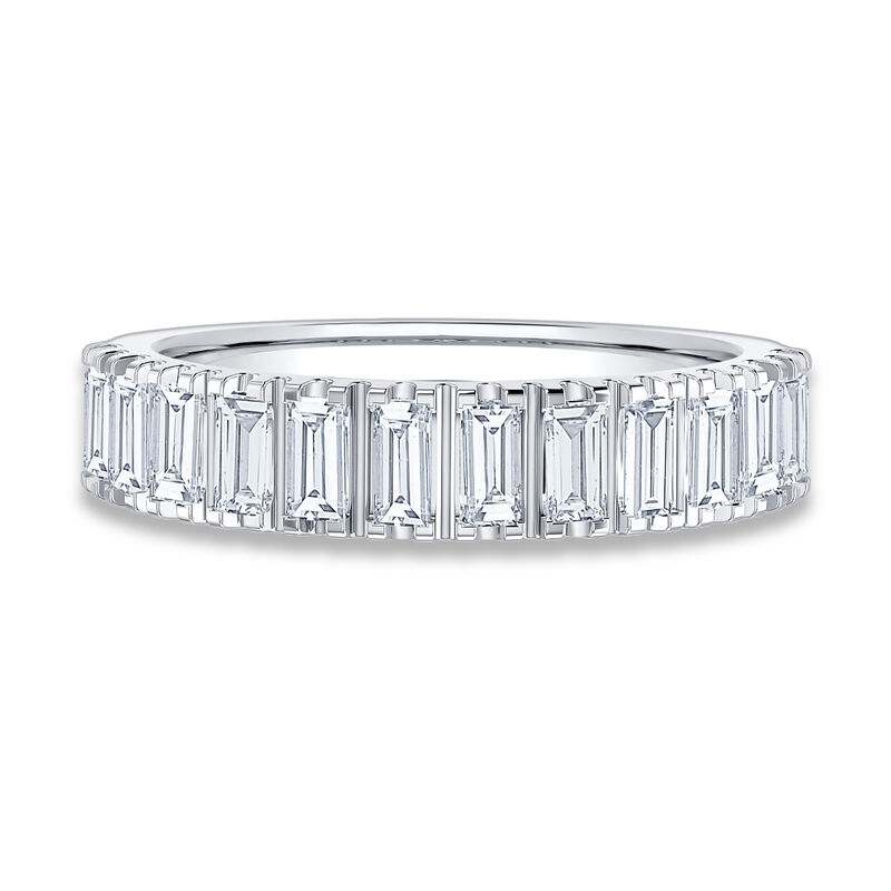 Diamond Baguette & 14k White Gold Anniversary Ring image number null