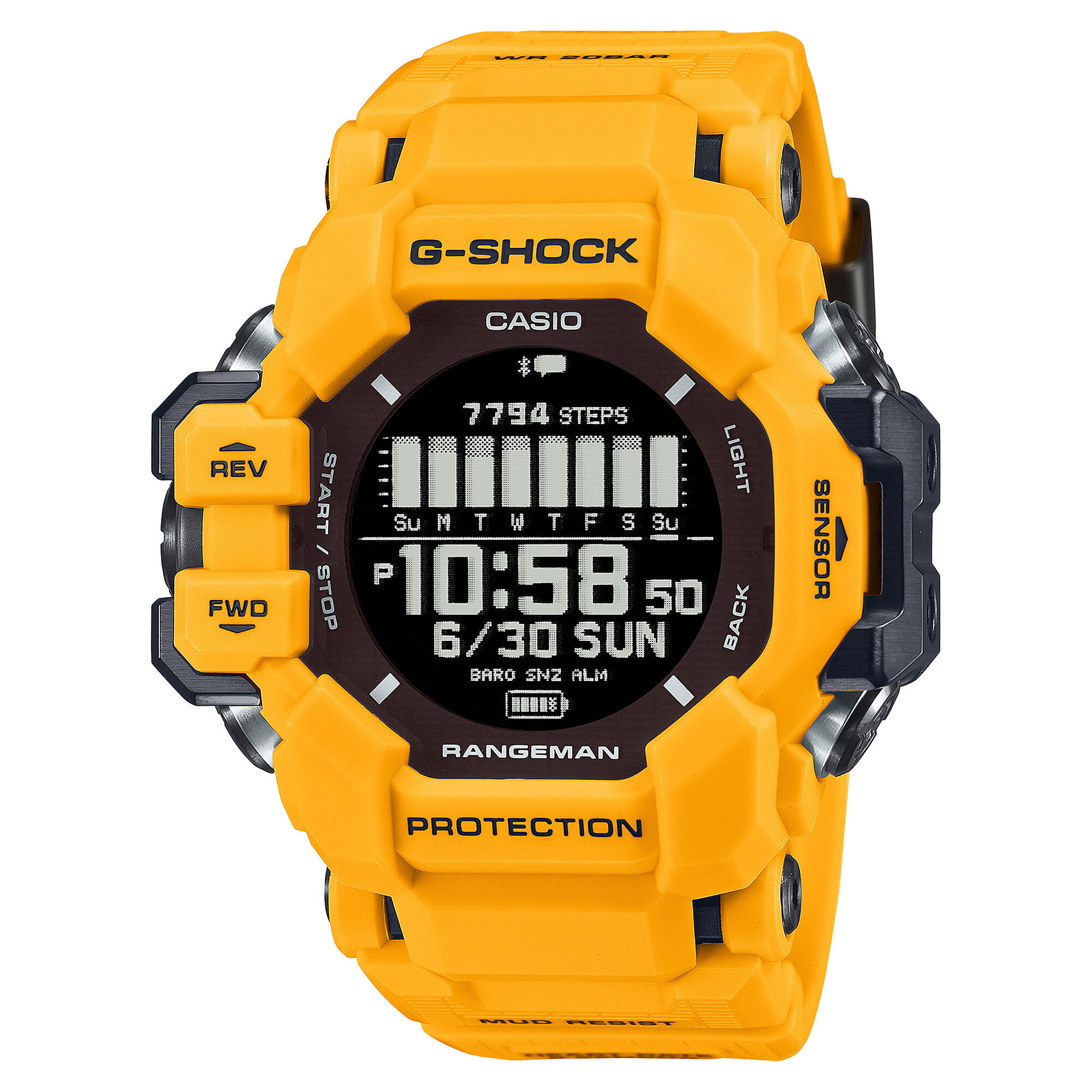 G-Shock Men's Master of G Rangeman Yellow Resin Case Digital Dial