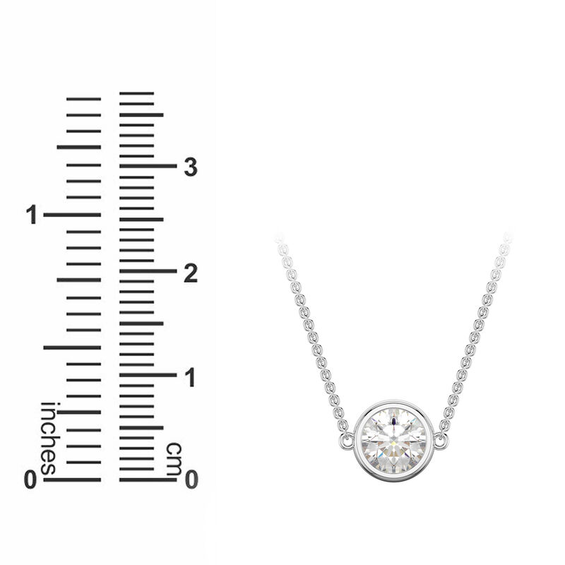 Brilliant-Cut 7/8ctw. Lab Grown Diamond Bezel Pendant in 14k White Gold image number null