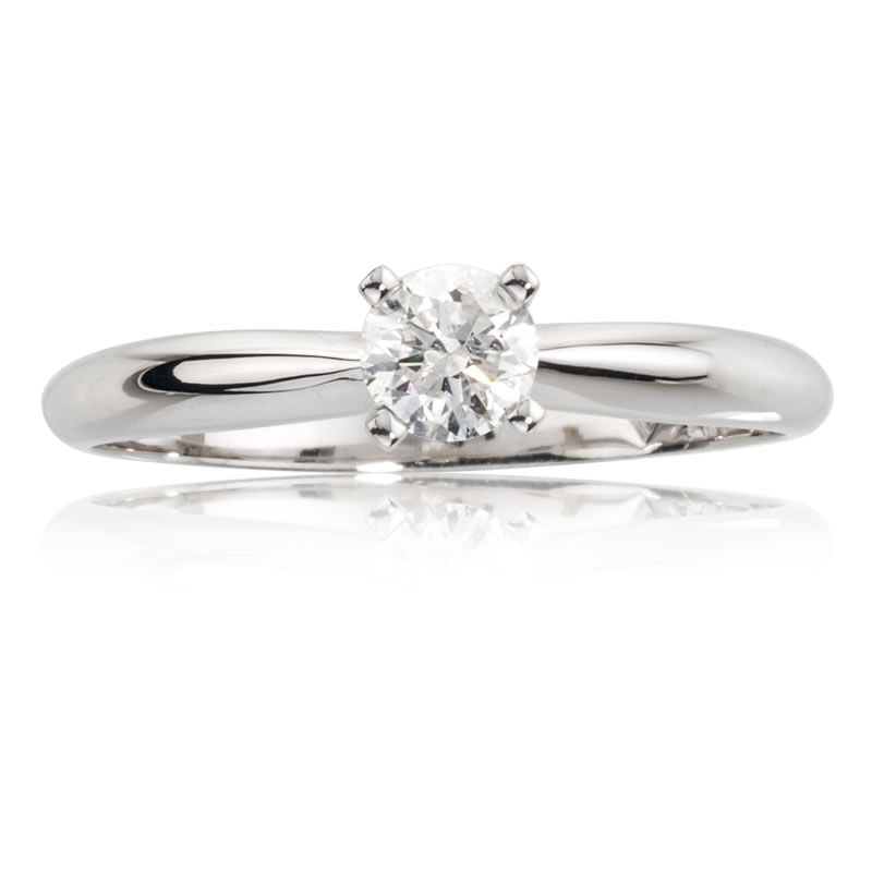 Brilliant Round 1/3ct. Diamond Solitaire Engagement Ring in 14k White Gold image number null