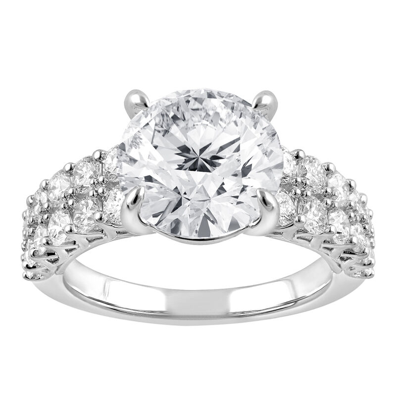 Valentina. Brilliant-Cut Lab Grown 5 1/3ctw. Diamond Two Row Cathedral Engagement Ring in 14k White Gold image number null