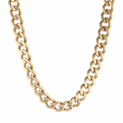 Men's Curb 24" Chain 12mm in Gold Plated Stainless Steel