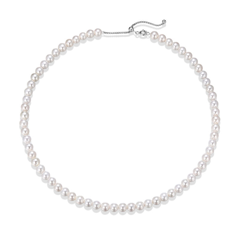 White Shell Pearl Necklace in Sterling Silver image number null