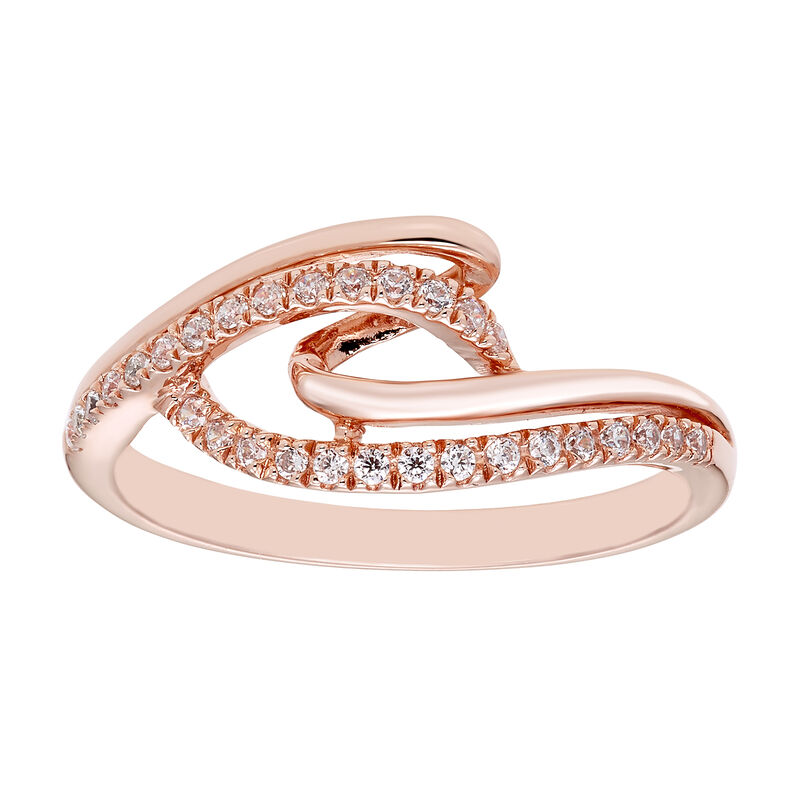 Diamond Interlocked Fashion Ring in 14k Rose Gold image number null