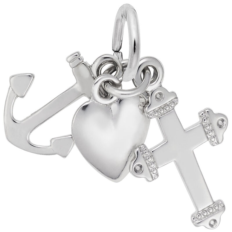 Faith Charm in 14k White Gold image number null