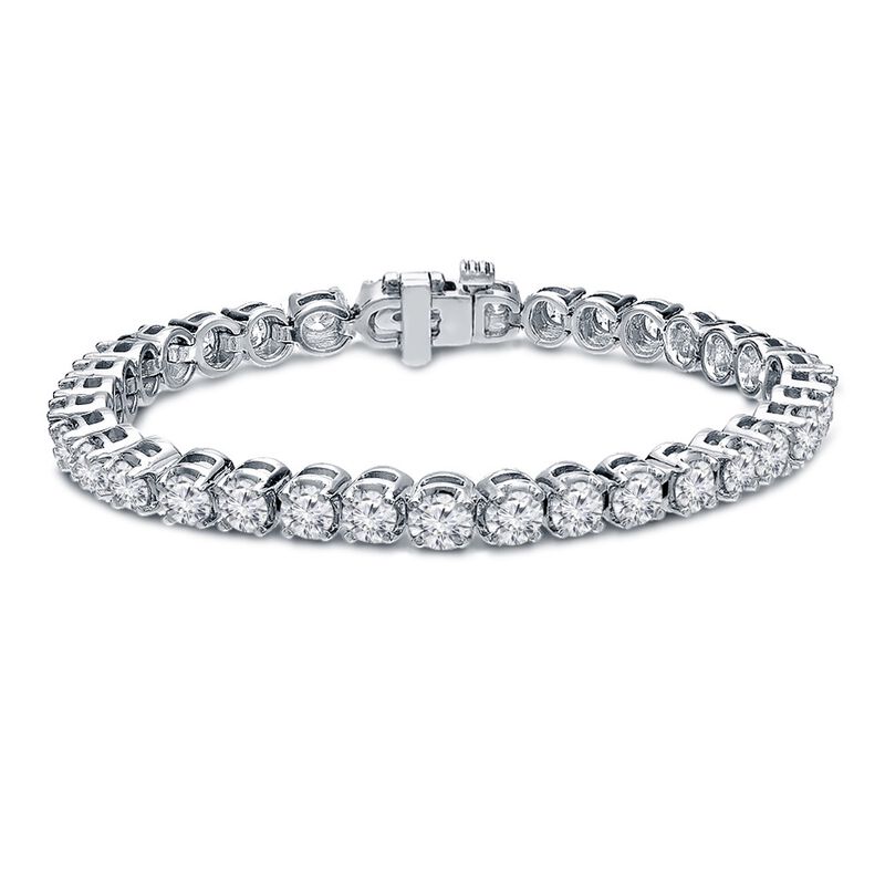 11ctw. 4-Prong Round Link Diamond Tennis Bracelet in 14K White Gold (HI, SI1-SI2) image number null