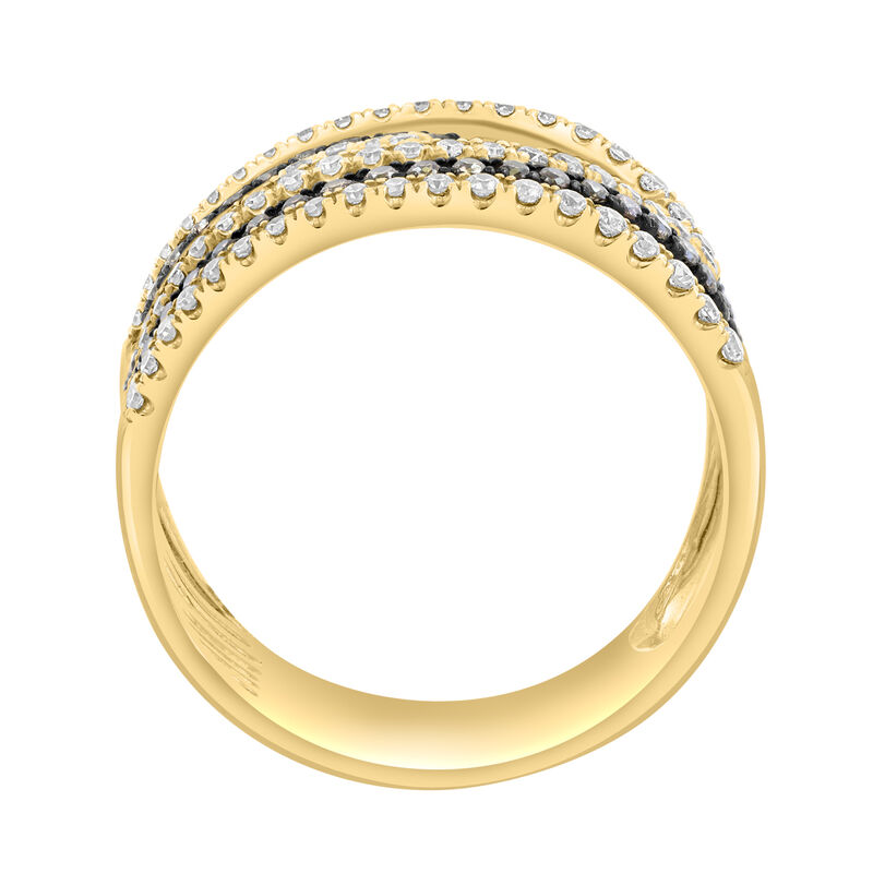 EFFY Brilliant-Cut .83ctw. Diamond White & Espresso Swirl in 14k Yellow Gold image number null
