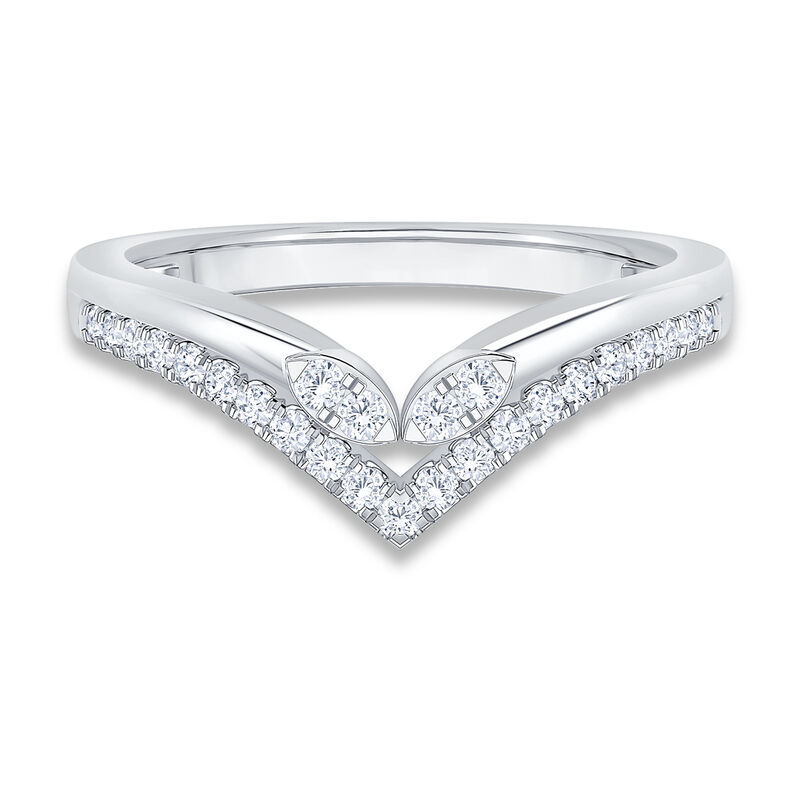 Diamond 1/4ctw. Contour & 14k White Gold Anniversary Ring image number null
