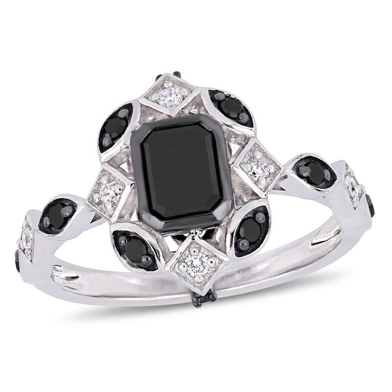 Everly 1¼ctw. Black & White Diamond Ring in 10k White Gold image number null