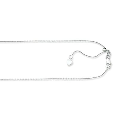 Adjustable 22" Cable Chain 0.9mm in Sterling Silver