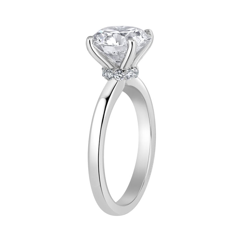 Brilliant-Cut Lab Grown 3ct. EF VS Diamond Ribbon Halo Solitaire Engagement Ring in 14k White Gold image number null