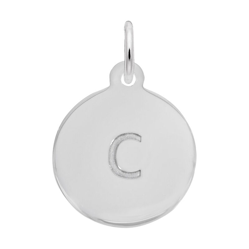 Lower Case Block C Initial Charm in Sterling Silver image number null